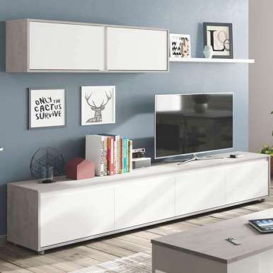 Muebles de salón modernos y modulares color blanco