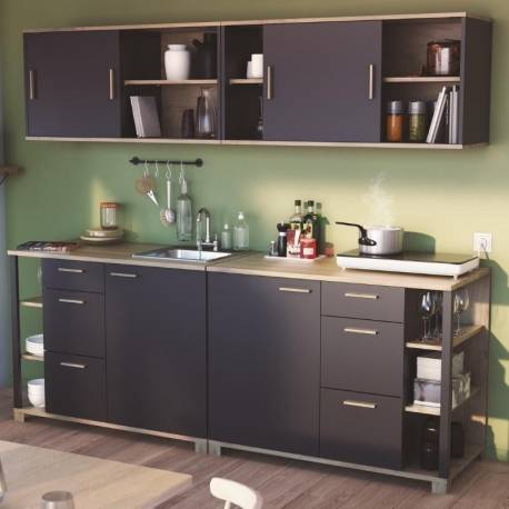 Mueble superior cocina Atelier 1p roble kronberg y negro mate