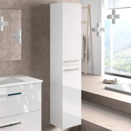 Muebles baño diseño blanco Aruba con espejo y columna (Incluye Lavabo y Espejo)