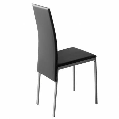 Pack mesa cristal + 4 sillas blanco y negro Saona I
