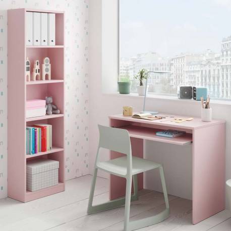 Pack juvenil escritorio y estanteria I-joy color rosa