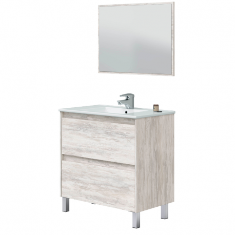Mueble de Baño con espejo DAKOTA Blanco Velho (Lavamanos opcional)