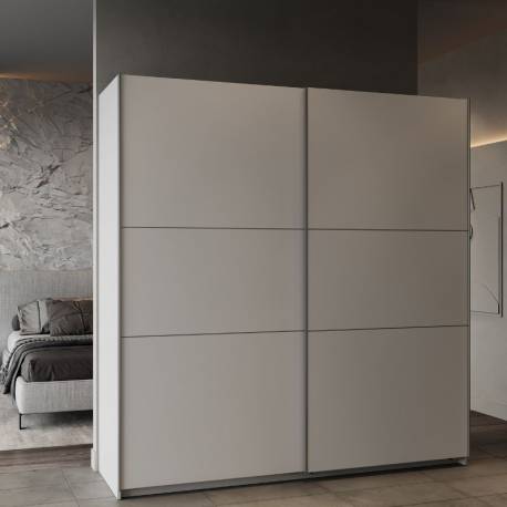 Armario Moderno Dormitorio Con 2p Correderas En Blanco Mate