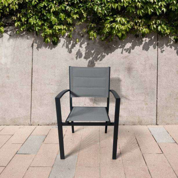 Silla exterior Aluminio Gris 57x88x59