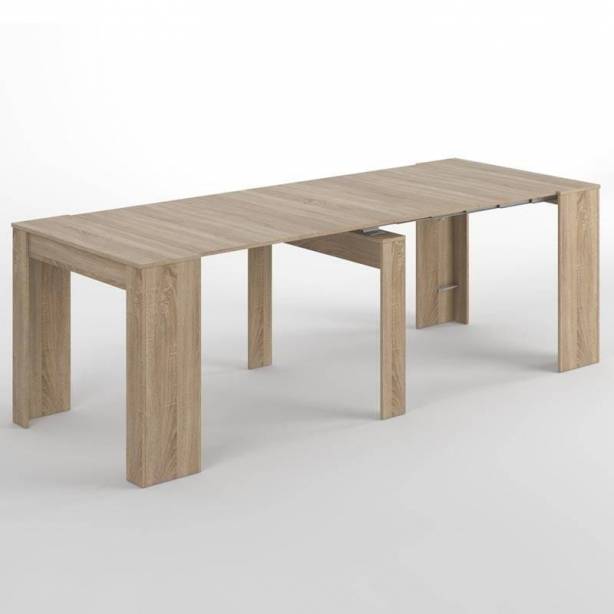 Mesa comedor extensible Melamina Madera claro 78x90