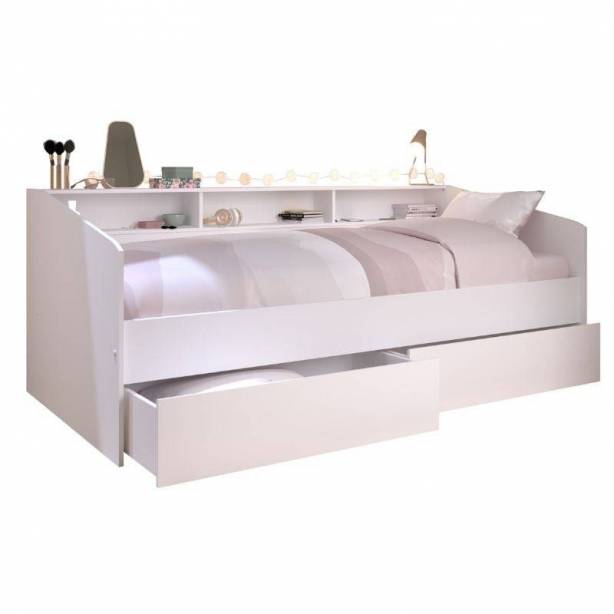 Cama Juvenil Melamina Blanco 203x82x113