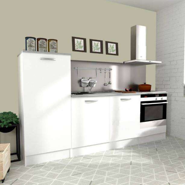 Cocina modular completa 4 módulos Melamina Blanco 240x141x60