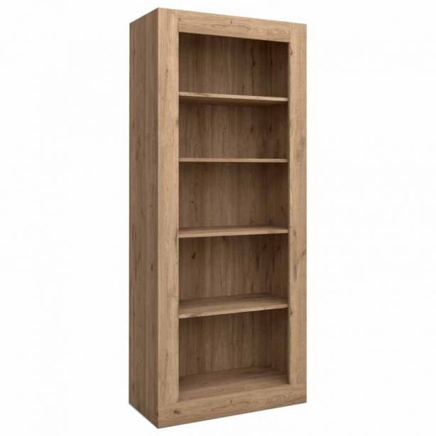 Estantería librería Melamina Blanco - Madera claro 80x191x40