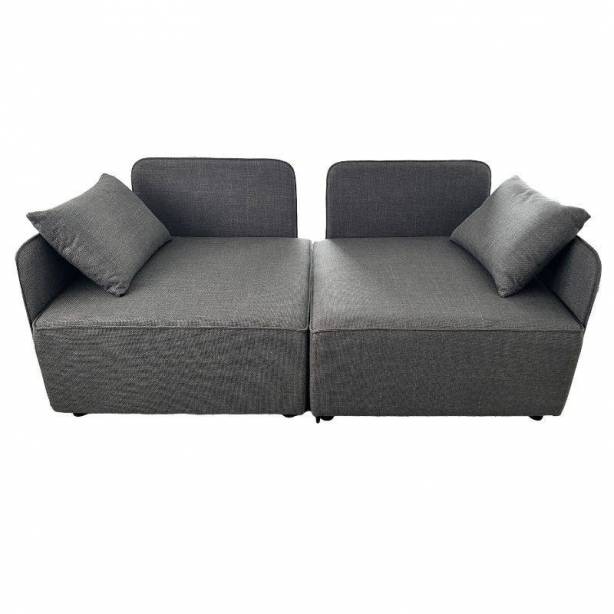 Sofá modular chaise longue 2 plazas Poliéster Gris 186x93x183