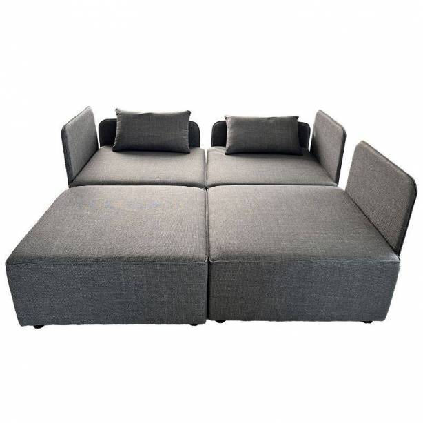 Sofá modular chaise longue 3 plazas Poliéster Gris 276x93x183