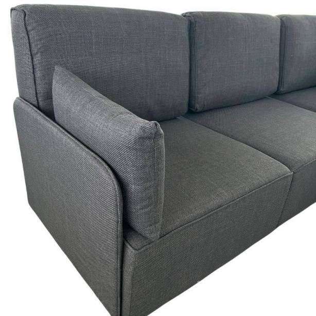 Sofá modular chaise longue 3 plazas Poliéster Gris 276x93x183