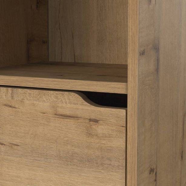 Mueble baño Melamina Negro - Madera Claro