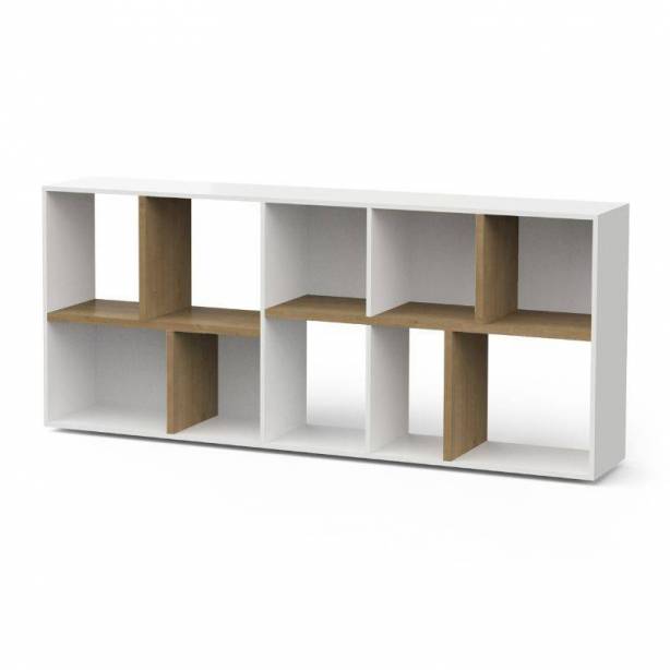 Pack muebles de oficina Melamina Blanco - Madera claro