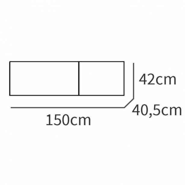 Estantería Melamina Blanco - Madera claro 150x42x41