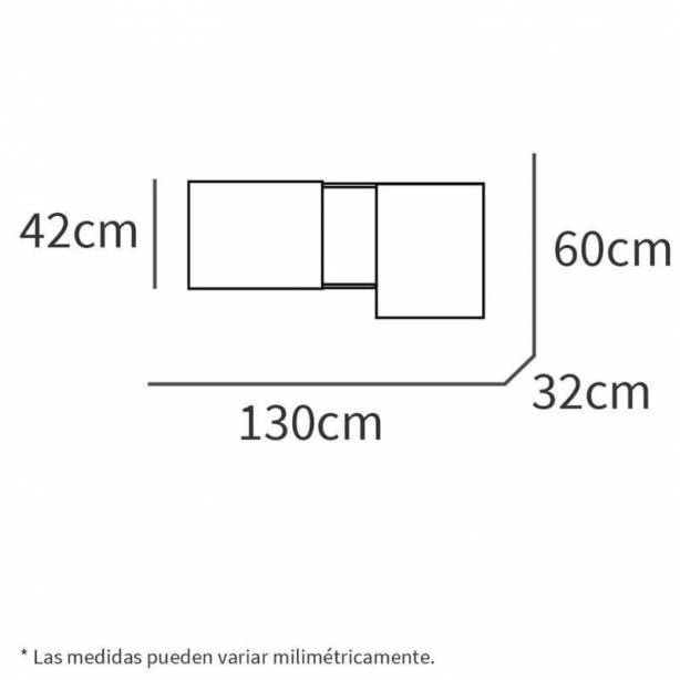 Estantería Melamina Blanco - Madera claro 130x60x32