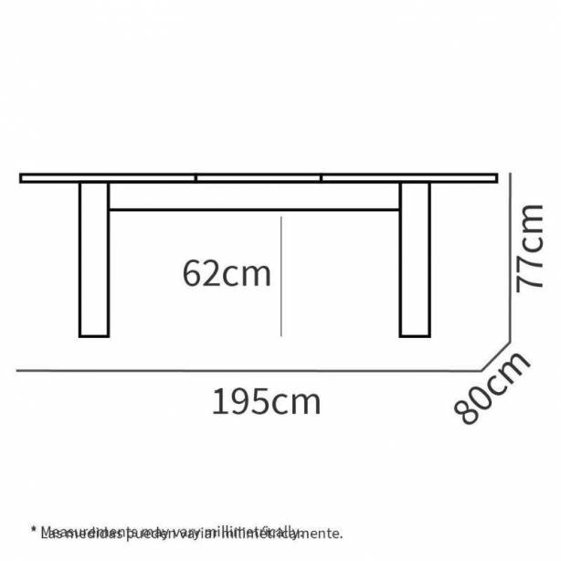 Mesa comedor extensible Melamina Madera claro 140x77x80