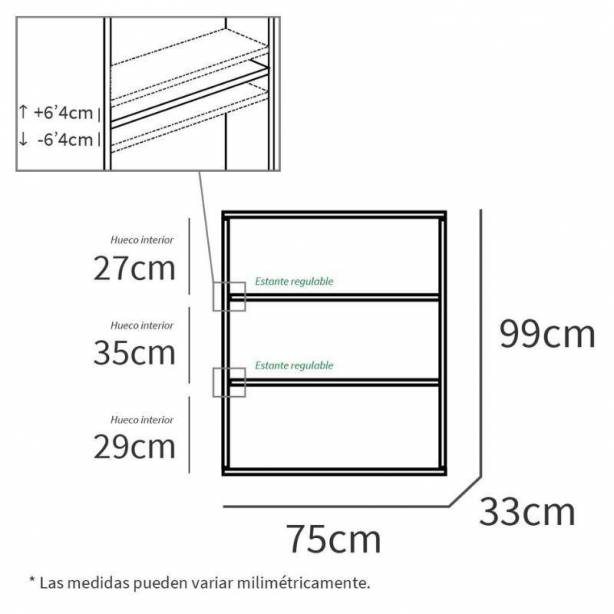 Estantería Melamina Madera claro 76x100x33