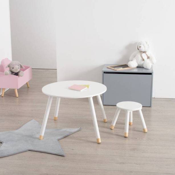 Mesa infantil Melamina - Madera Blanco - Madera claro