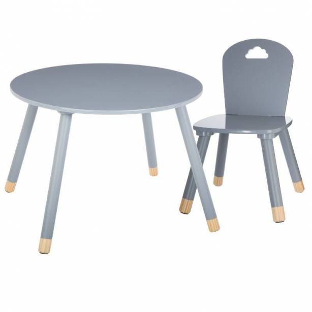 Mesa infantil Melamina - Madera Gris - Madera Claro