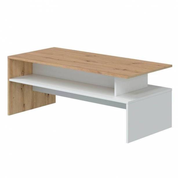 Mesa de centro Melamina Blanco - Madera claro 108x43x50