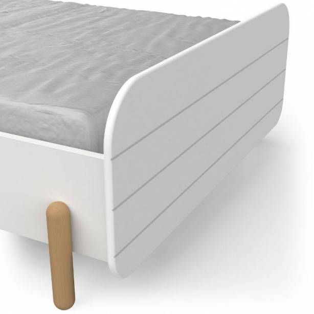 Cama Juvenil Melamina Madera claro - Blanco 102x79x195