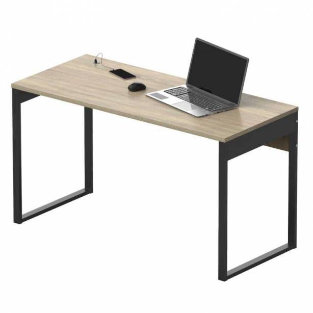 Escritorio oficina Melamina - Metal Madera claro - Negro 135x76x60