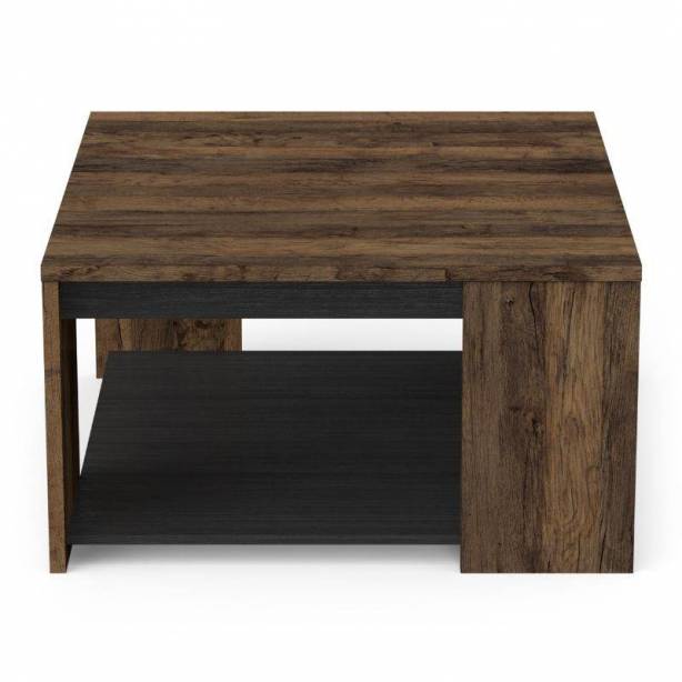 Mesa de centro Melamina Madera oscuro - Negro 80x42x80