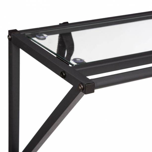 Mueble de entrada Madera - Metal Negro - Madera Claro 80x160x39