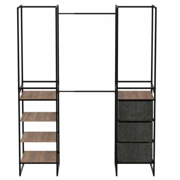 Vestidor Madera - Metal Negro 180x198x47