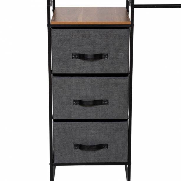 Vestidor Madera - Metal Negro 180x198x47