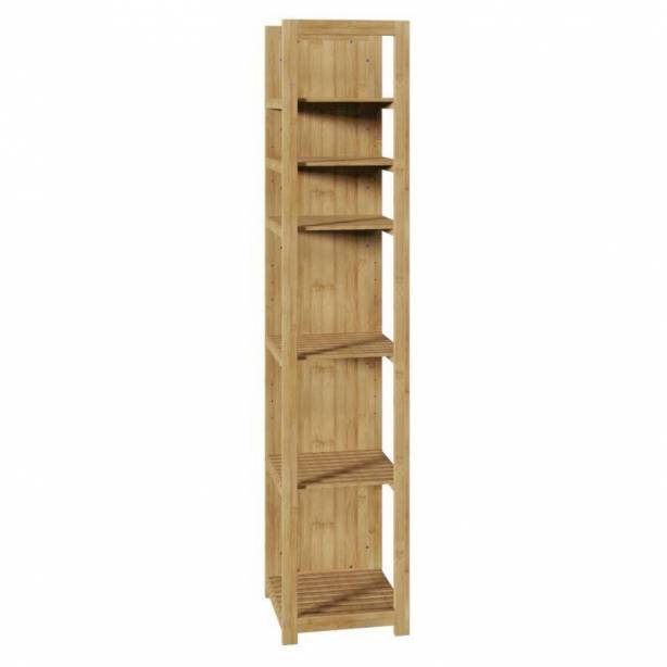 Mueble auxiliar baño Bambú Madera claro 35x168x35