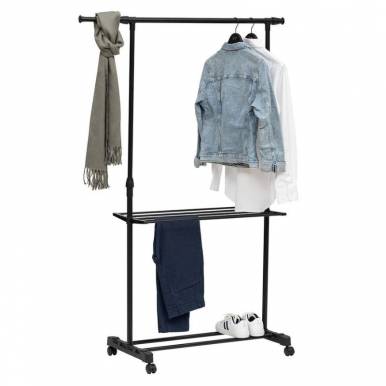 Burro de ropa Metal Negro -...