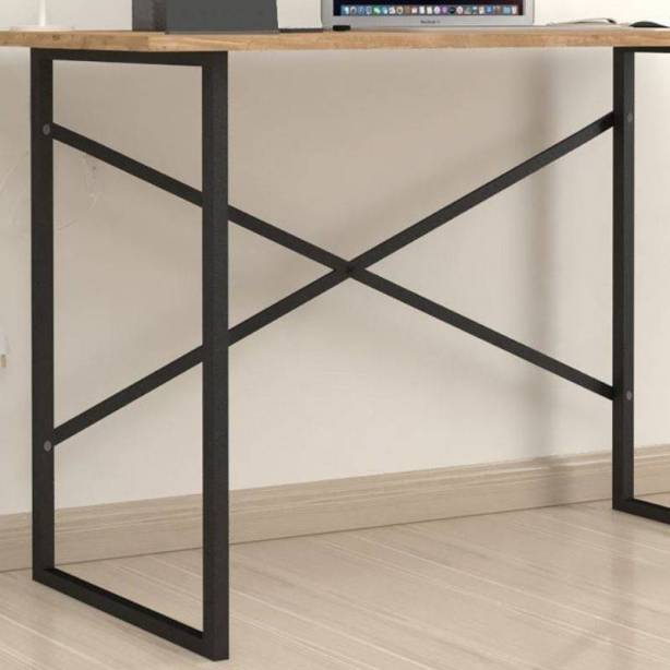 Escritorio oficina Melamina - Metal Madera claro - Negro 120x75x60