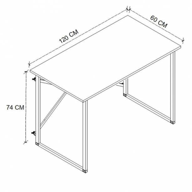 Escritorio oficina Melamina - Metal Madera claro - Negro 120x75x60