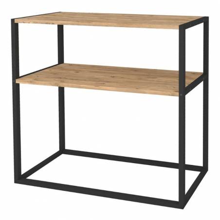 Mueble de entrada Melamina - Metal Madera claro - Negro 90x90x34