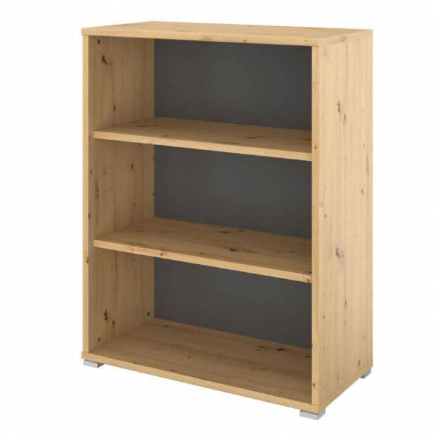 Estantería librería Melamina Gris - Madera Claro 82x107x41