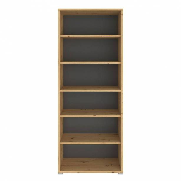 Estantería librería Melamina Gris - Madera Claro 82x209x41