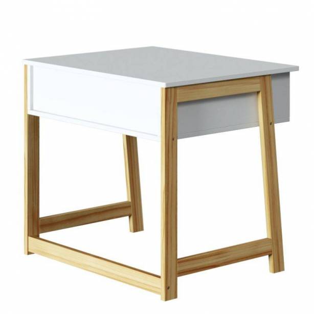 Mesa infantil Melamina Blanco - Madera claro 58x52x46