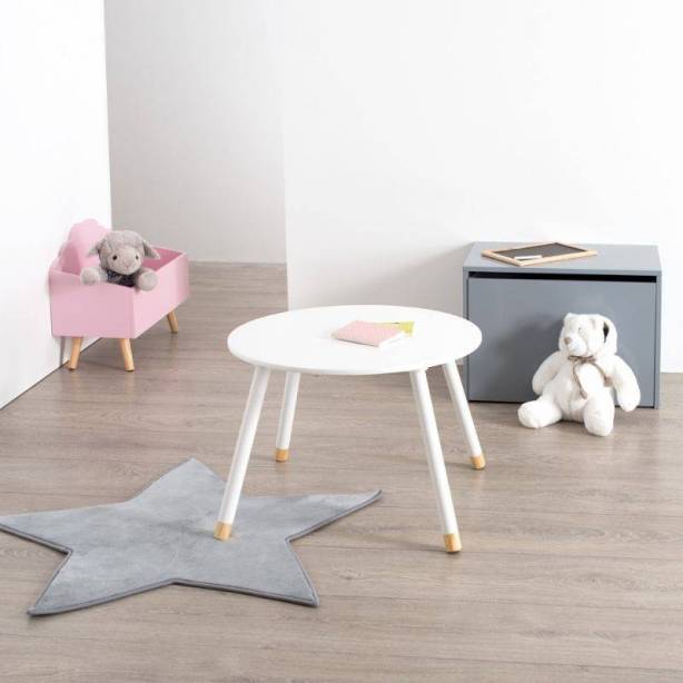 Mesa infantil Melamina - Madera Blanco - Madera claro 60x44x60