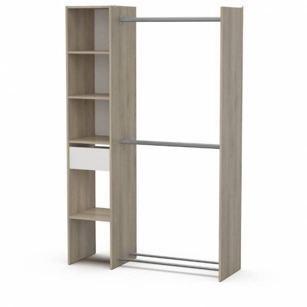 Vestidor Melamina Blanco - Madera claro 118x183x40