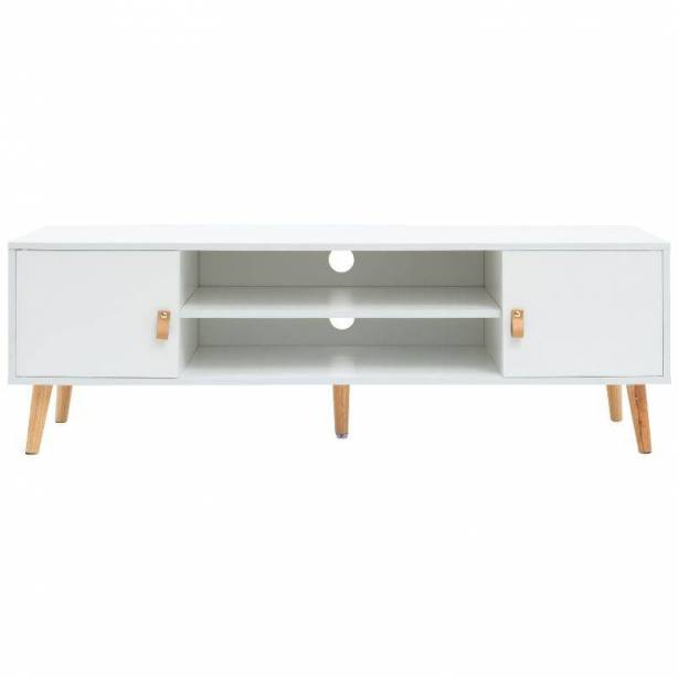 Mueble TV Melamina - Madera Blanco - Madera claro 140x45x40