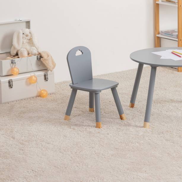 Silla infantil Melamina - Madera Gris - Madera Claro 30x50x30