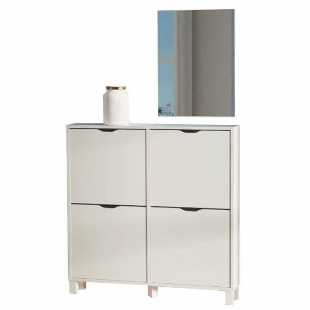 Mueble de entrada Melamina - Cristal Blanco 97x17