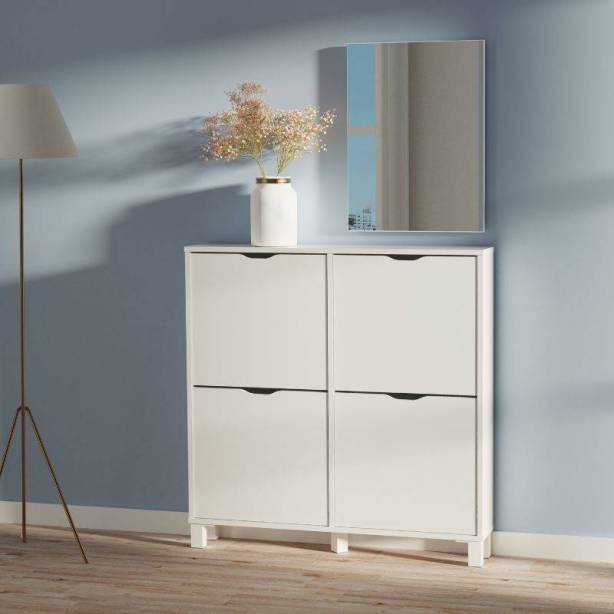 Mueble de entrada Melamina - Cristal Blanco 97x17