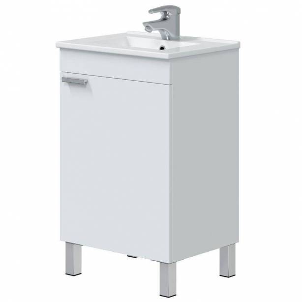 Mueble baño con lavabo Melamina Blanco 50x80x39