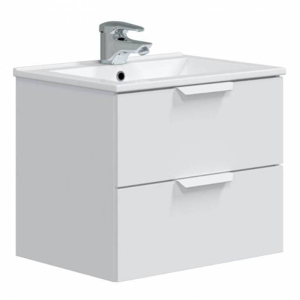 Mueble baño con lavabo Melamina Blanco 60x50x45