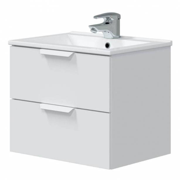 Mueble baño con lavabo Melamina Blanco 60x50x45