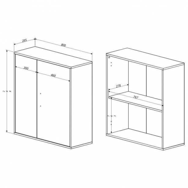 Aparador Melamina 80x84x30