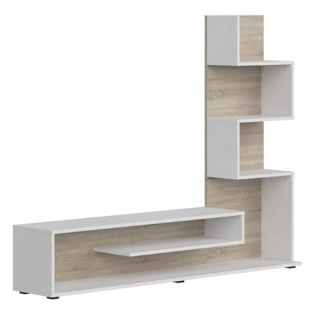 Pack muebles Salón Melamina Blanco - Madera claro