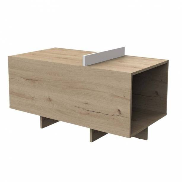 Mesa de centro Melamina Blanco - Madera claro 90x49x50